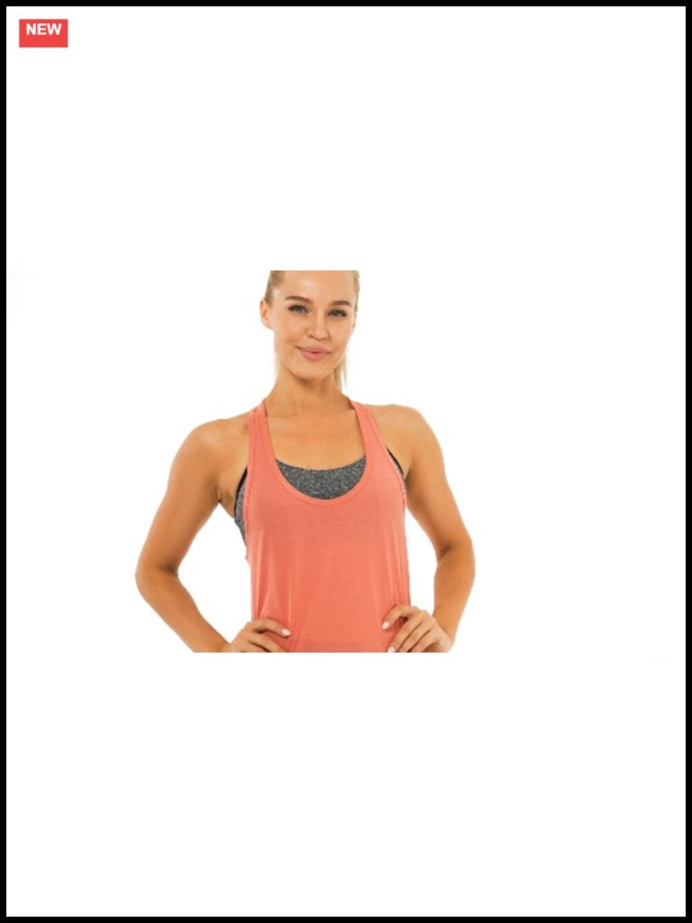 Curved Hem Racerback Workout Tank Top - Picture 6 of 6